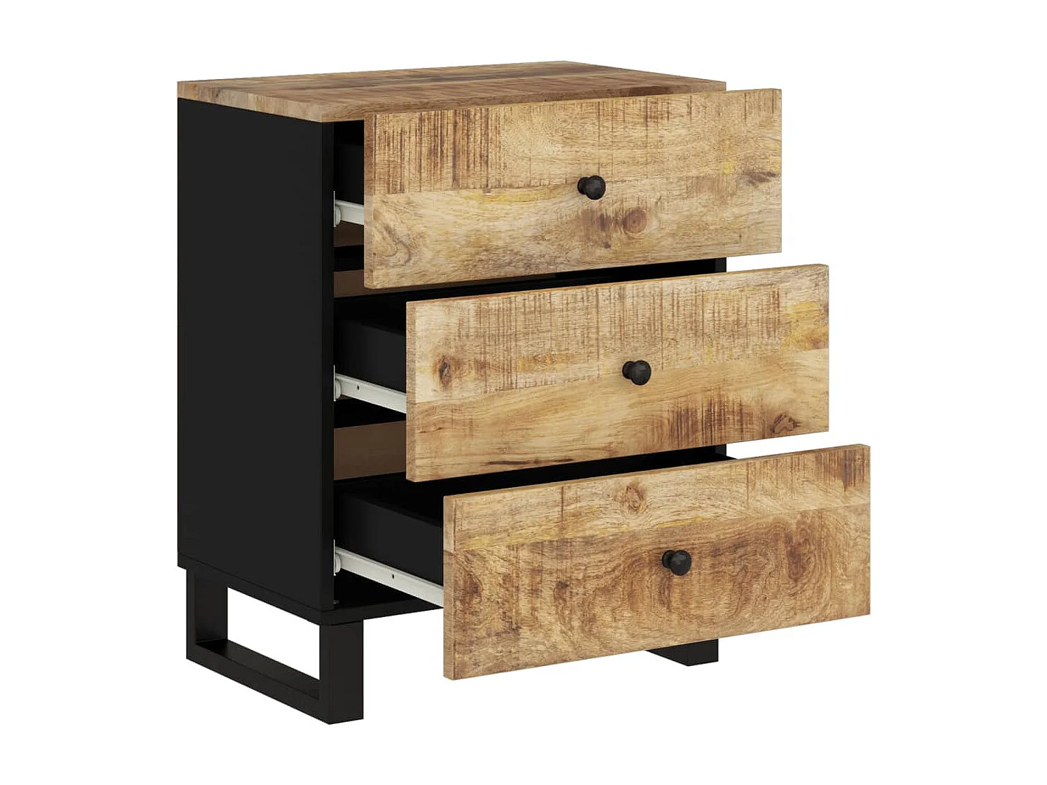 Mie  Nachtkastje 50x33x62 cm massief mangohout en bewerkt hout