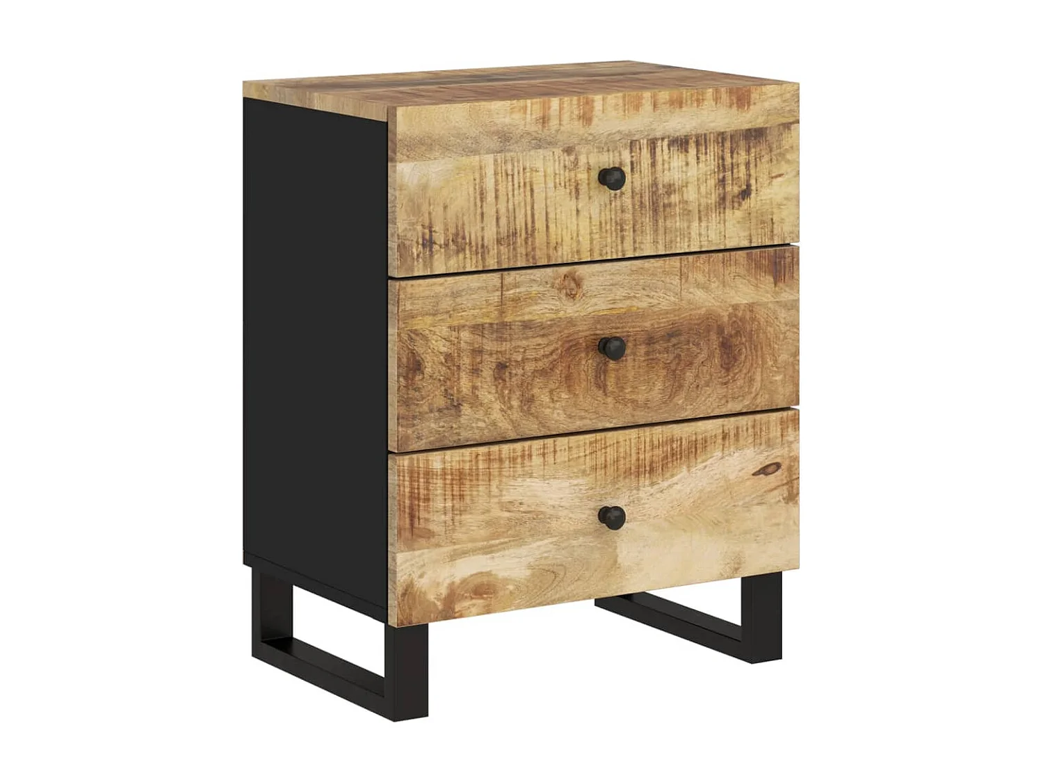 Mie  Nachtkastje 50x33x62 cm massief mangohout en bewerkt hout