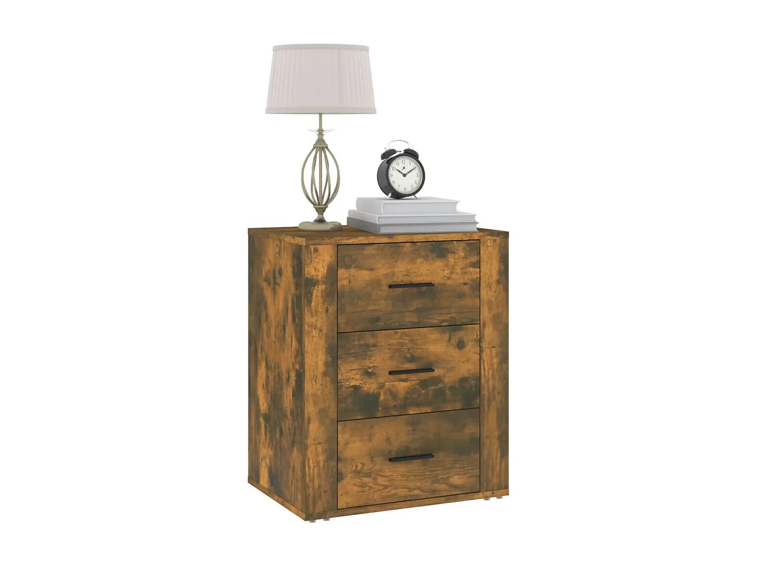 Claudio  Table de chevet Chêne fumé 50x36x60 cm Bois d'ingénierie