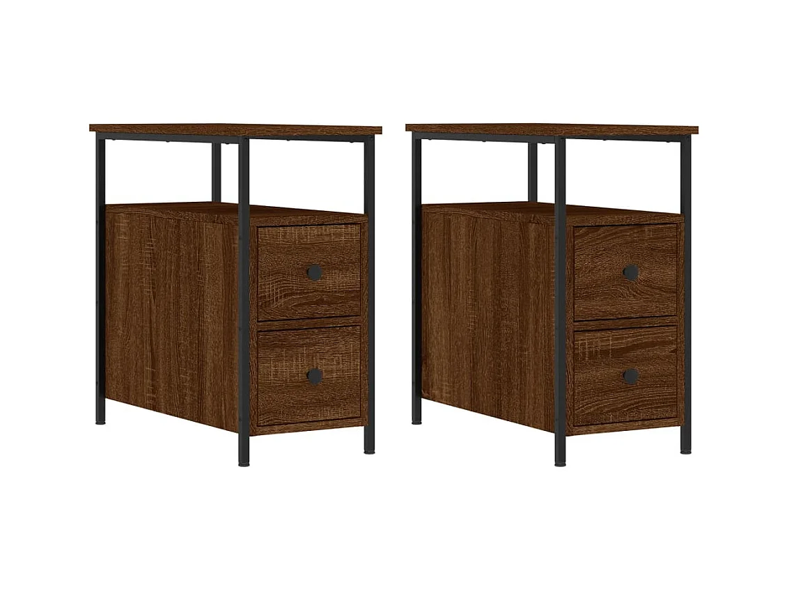 Chase City  Tables de chevet 2pcs chêne marron 30x60x60cm bois d'ingénierie