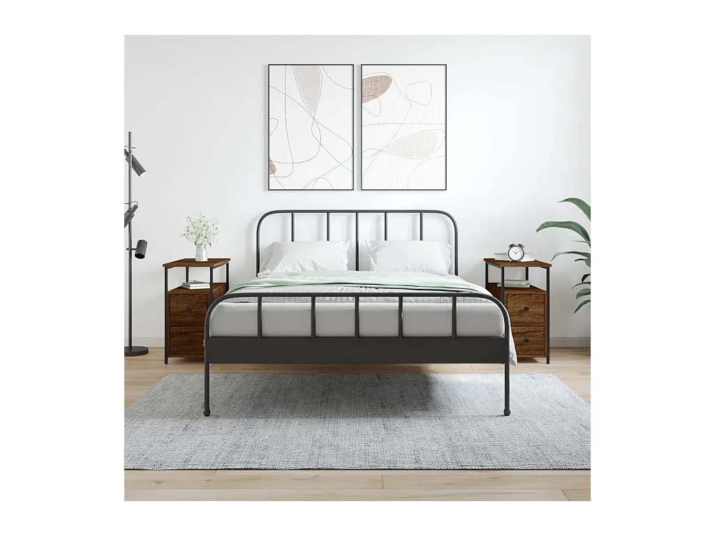 Chase City  Tables de chevet 2pcs chêne marron 30x60x60cm bois d'ingénierie