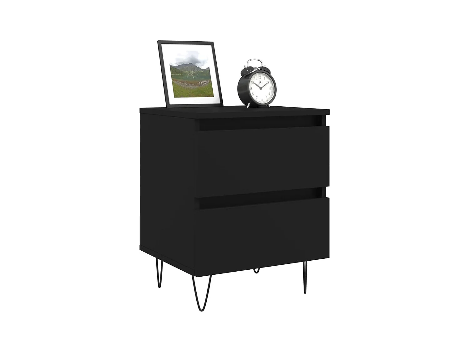 Charlie Cole  Table de chevet Noir 40x35x50 cm Bois d’ingénierie