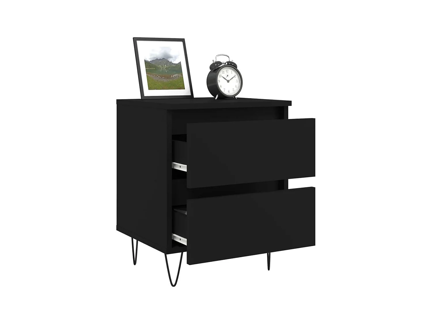 Charlie Cole  Table de chevet Noir 40x35x50 cm Bois d’ingénierie