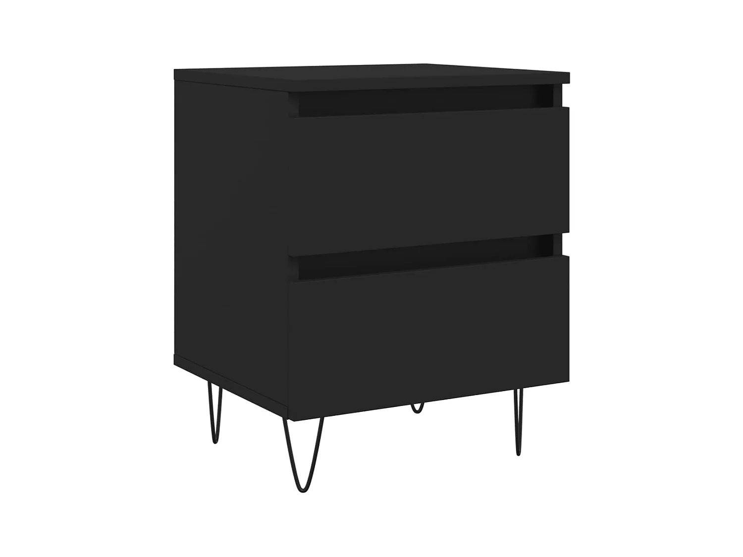 Charlie Cole  Comodino Nero 40x35x50 cm in Legno Multistrato