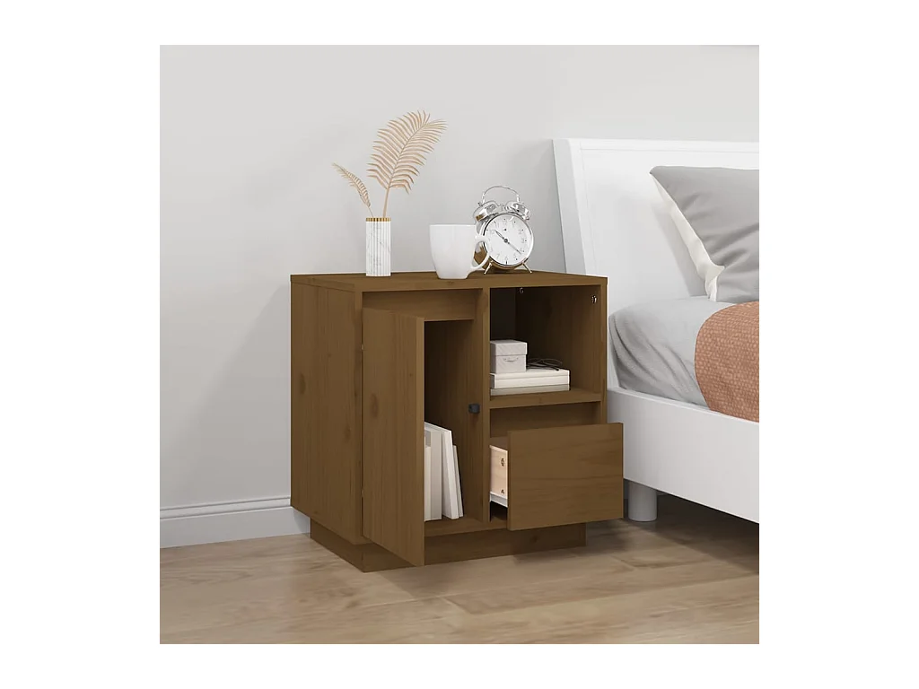 Hollidaysburg  Table de chevet Marron miel 50x34x50 cm Bois de pin massif