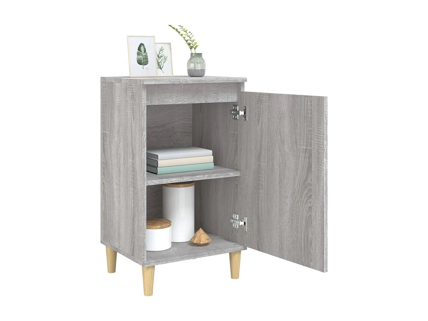 Samir  Table de chevet sonoma gris 40x35x70 cm bois d'ingénierie