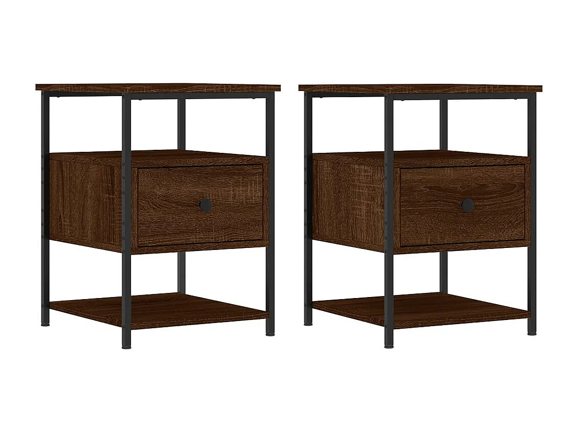 Lysli  Tables de chevet 2pcs chêne marron 40x42x56cm bois d'ingénierie