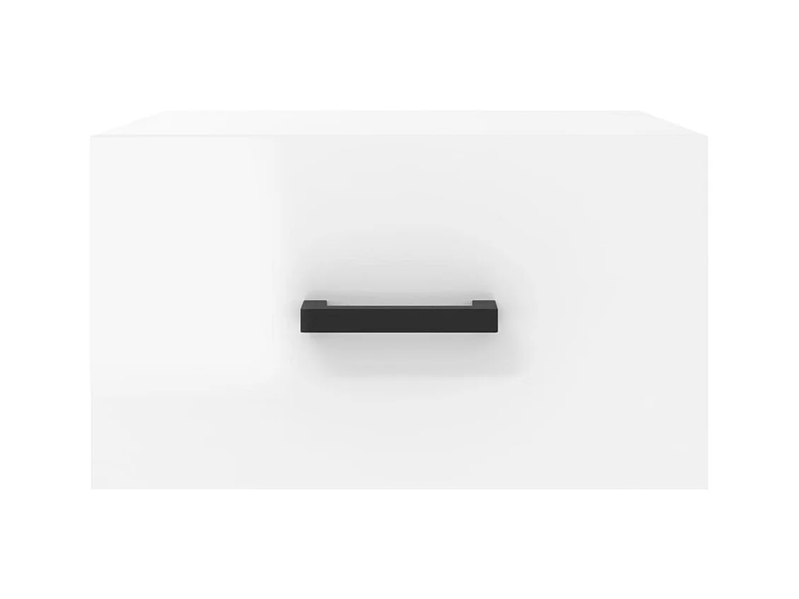 Franconville  Tables de chevet murales 2 pcs blanc brillant 35x35x20 cm