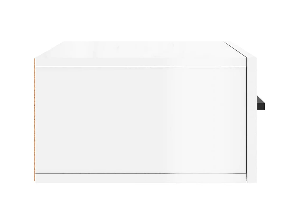 Franconville  Tables de chevet murales 2 pcs blanc brillant 35x35x20 cm