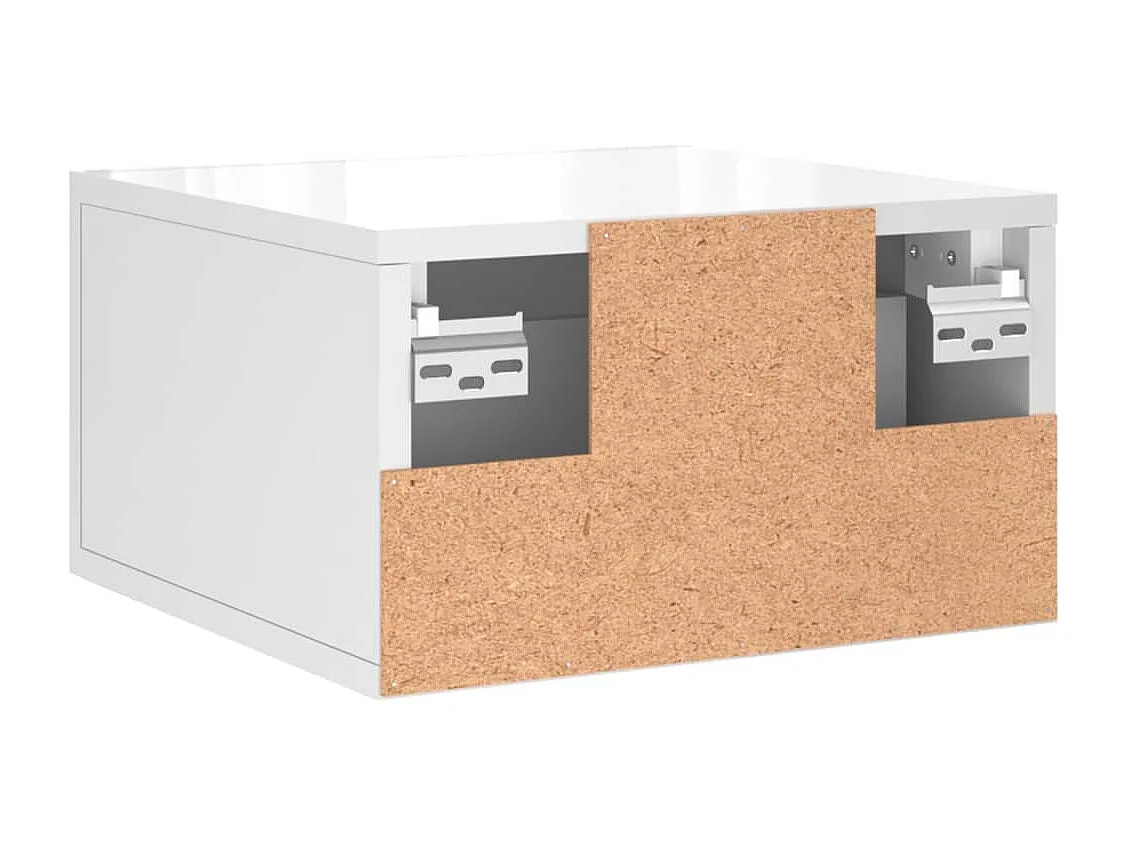 Franconville  Comodini a Muro 2 pz Bianco Lucido 35x35x20 cm