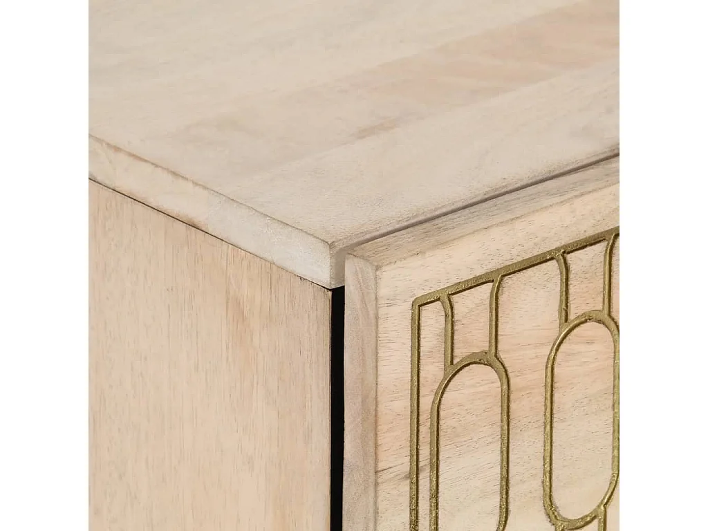 Wylar  Comodino 50x33x60 cm in Legno Massello di Mango