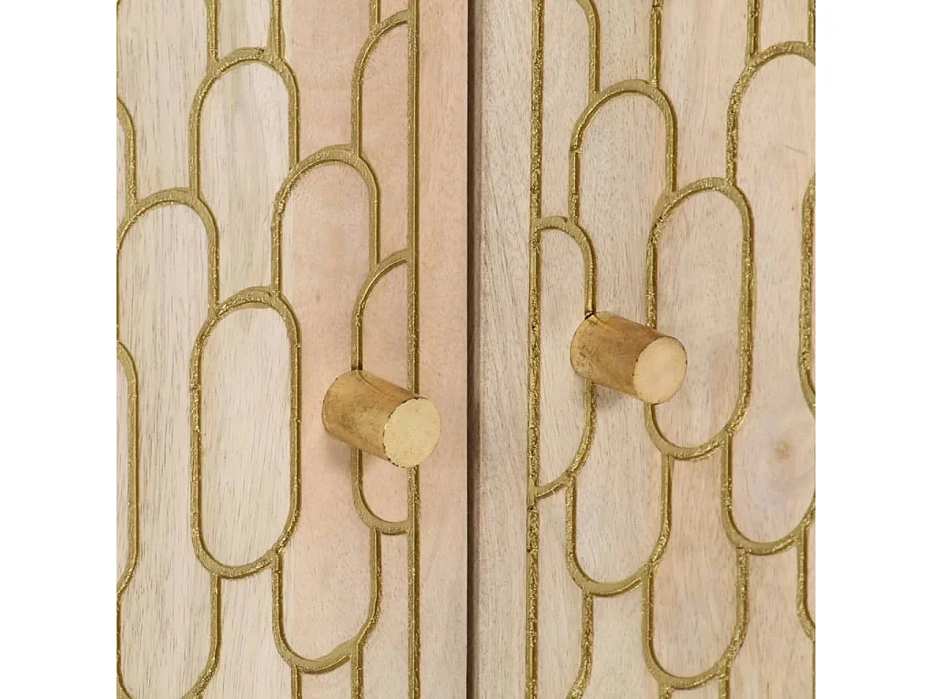 Wylar  Comodino 50x33x60 cm in Legno Massello di Mango