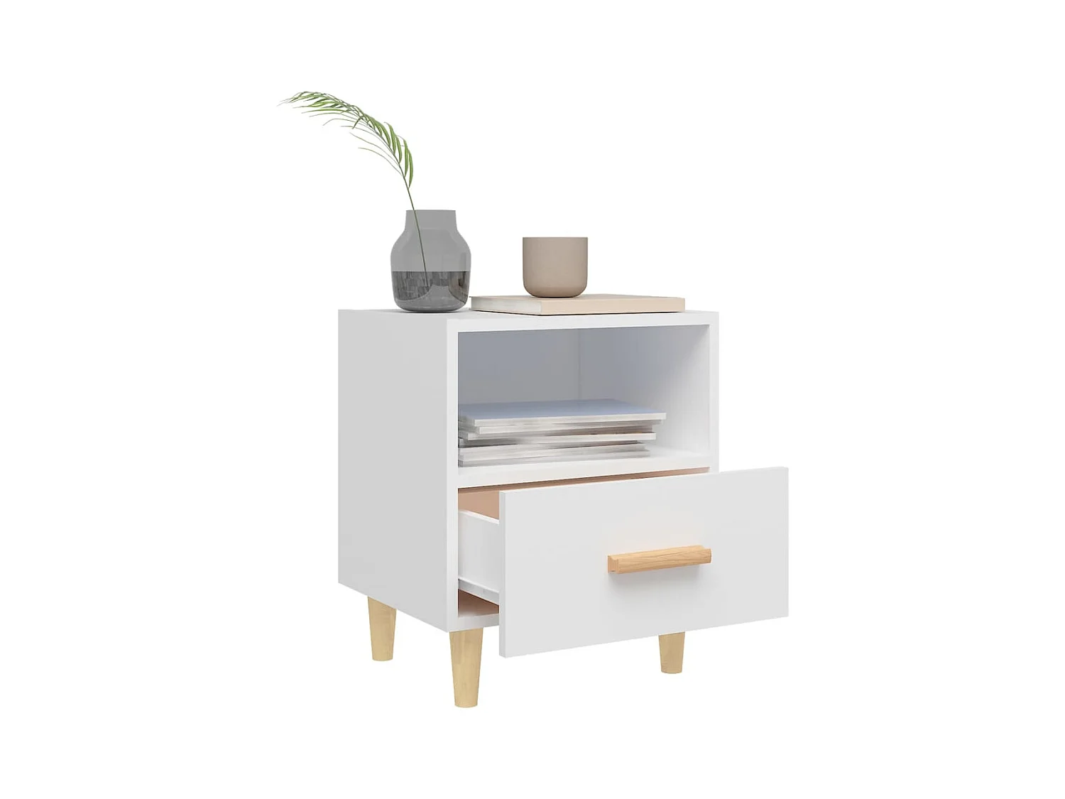 Nieuw-Beijerland  Tables de chevet 2 pcs Blanc 40x35x47 cm