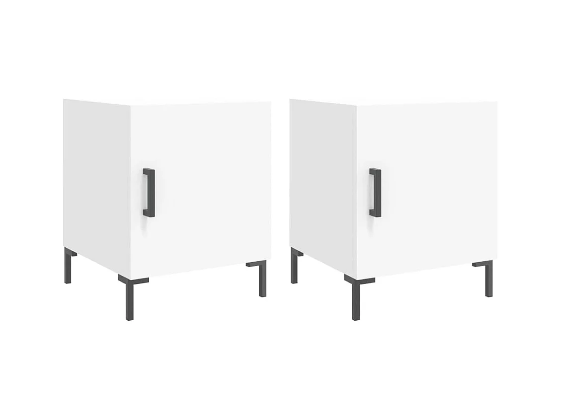 Emarente  Tables de chevet 2 pcs blanc 40x40x50 cm bois d’ingénierie