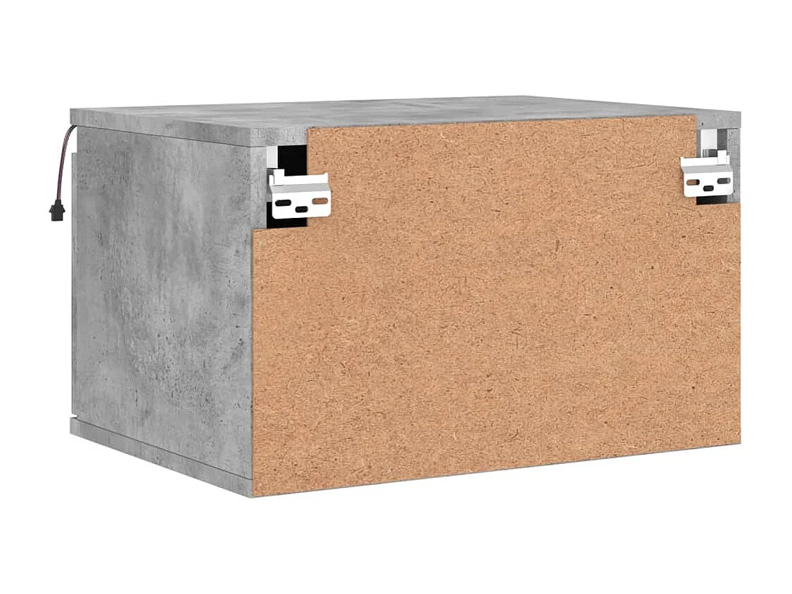 Vibeke  Table de chevet murale avec lumières LED gris béton