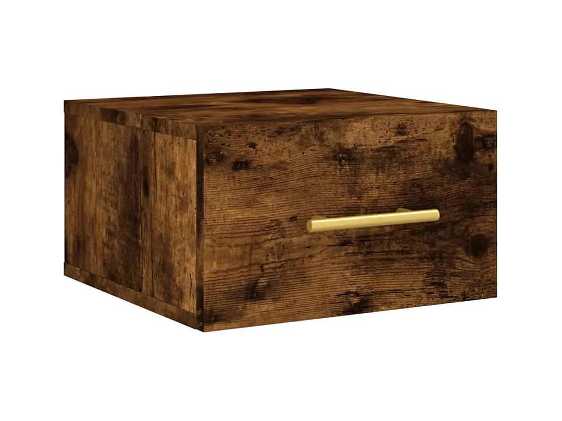 Nylo  Table de chevet murale chêne fumé 35x35x20 cm