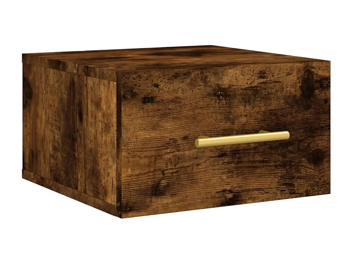 Nylo  Table de chevet murale chêne fumé 35x35x20 cm