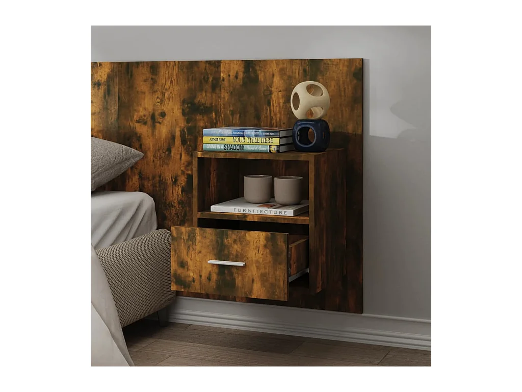 Bella Marie  Tables de chevet murales 2 pcs Chêne fumé