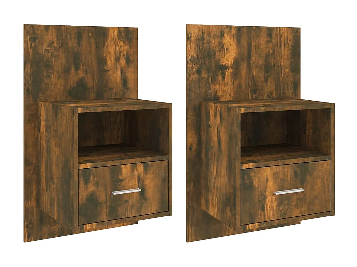 Bella Marie  Tables de chevet murales 2 pcs Chêne fumé