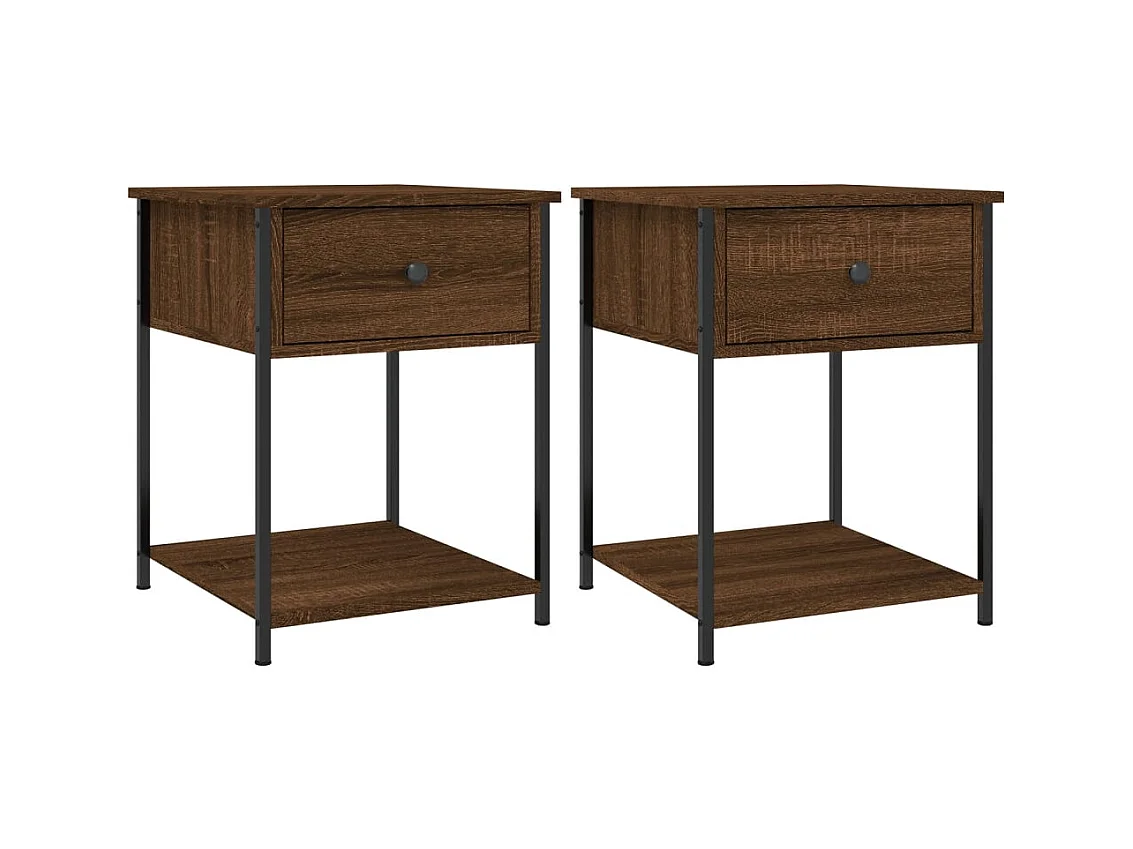 Ranum  Tables de chevet 2 pcs chêne marron 44x45x58 cm bois ingénierie