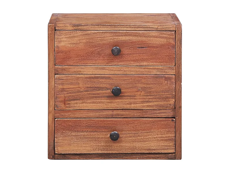 Garden Furniture -  Table de chevet avec 3 tiroirs 35x25x35 cm bois d'acajou massif