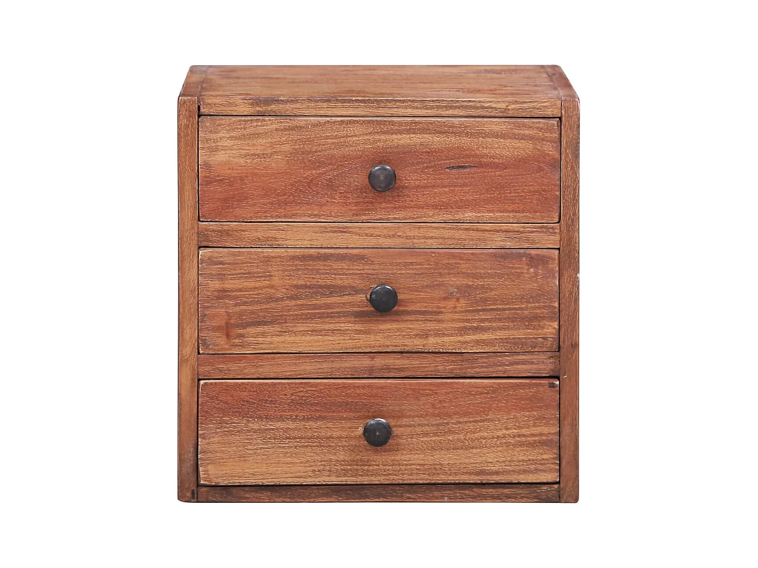 Garden Furniture -  Table de chevet avec 3 tiroirs 35x25x35 cm bois d'acajou massif