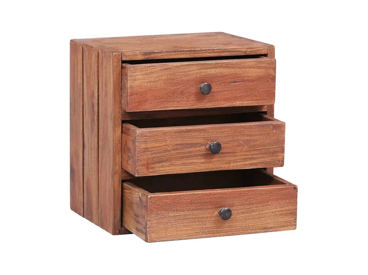 Garden Furniture -  Table de chevet avec 3 tiroirs 35x25x35 cm bois d'acajou massif