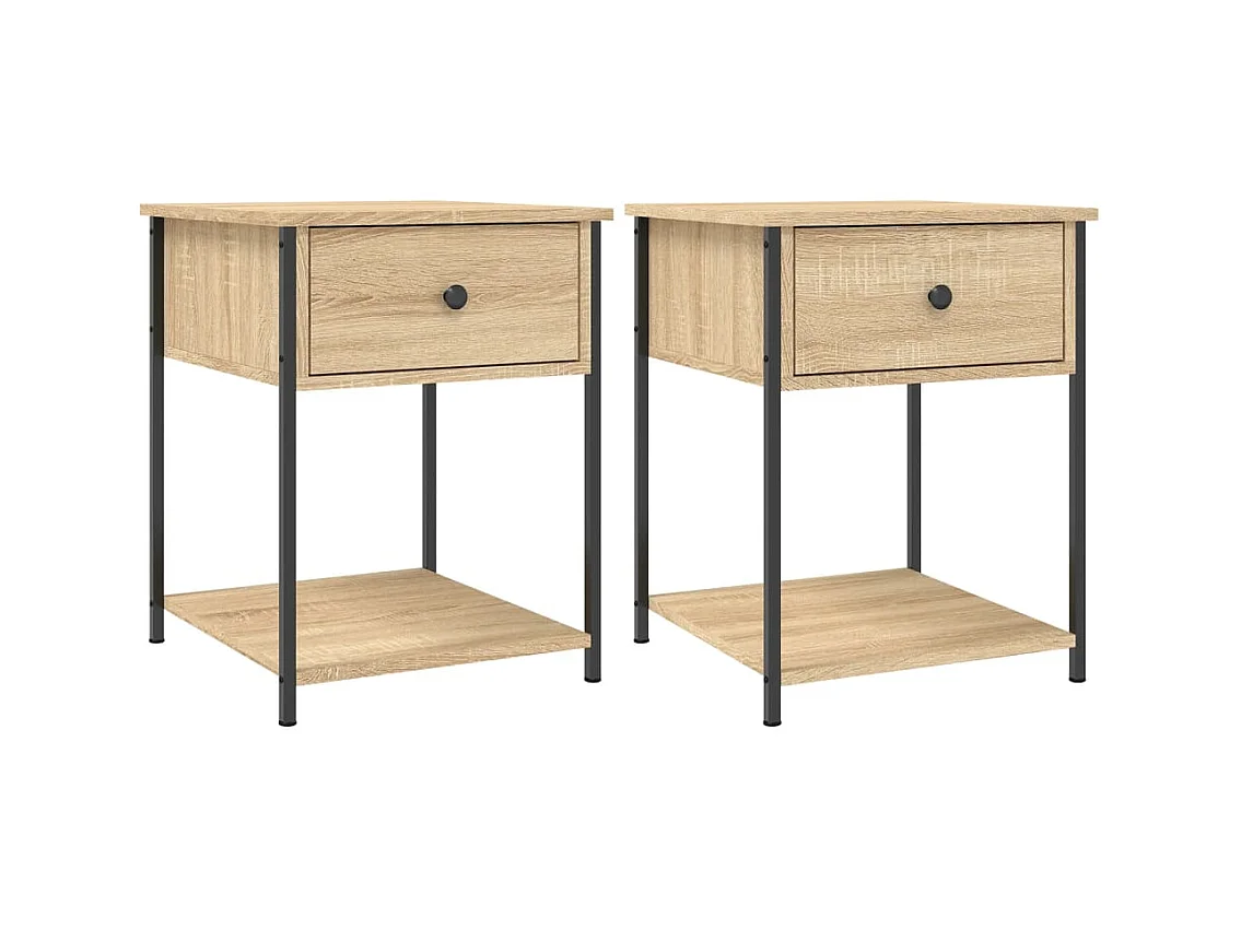Ranum  Tables de chevet 2 pcs chêne sonoma 44x45x58 cm bois ingénierie