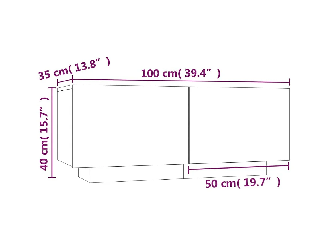 Cedar City  Table de chevet Sonoma gris 100x35x40 cm Bois d'ingénierie