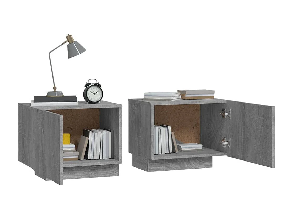 Cedar City  Nachttisch Grau Sonoma 100x35x40 cm Holzwerkstoff