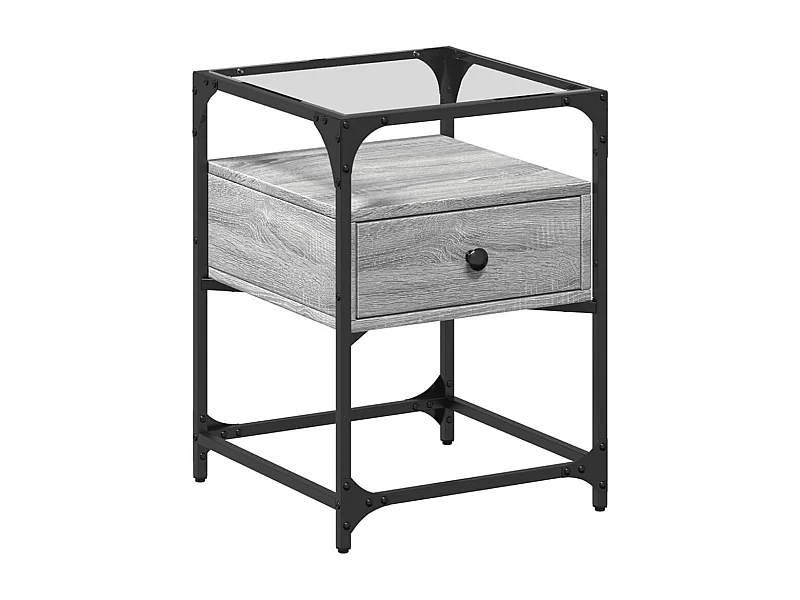 Kirsi  Table de chevet sonoma gris 40x40x55 cm bois d’ingénierie