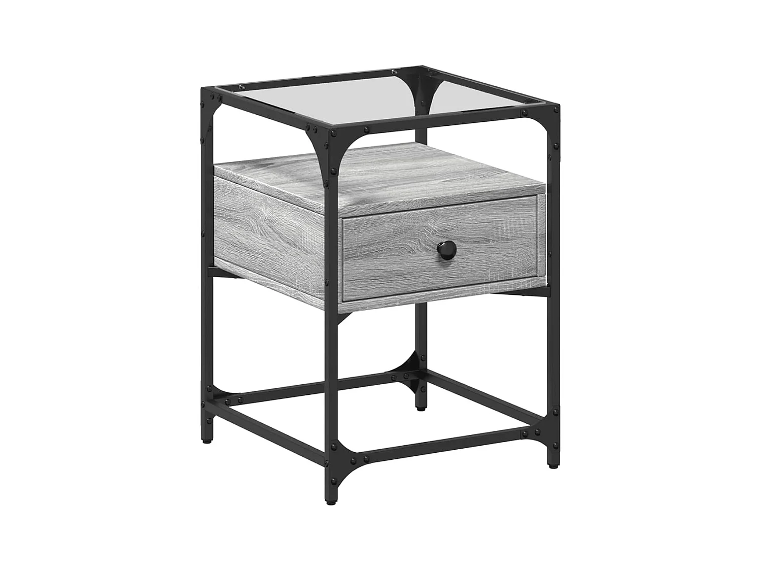 Kirsi  Table de chevet sonoma gris 40x40x55 cm bois d’ingénierie