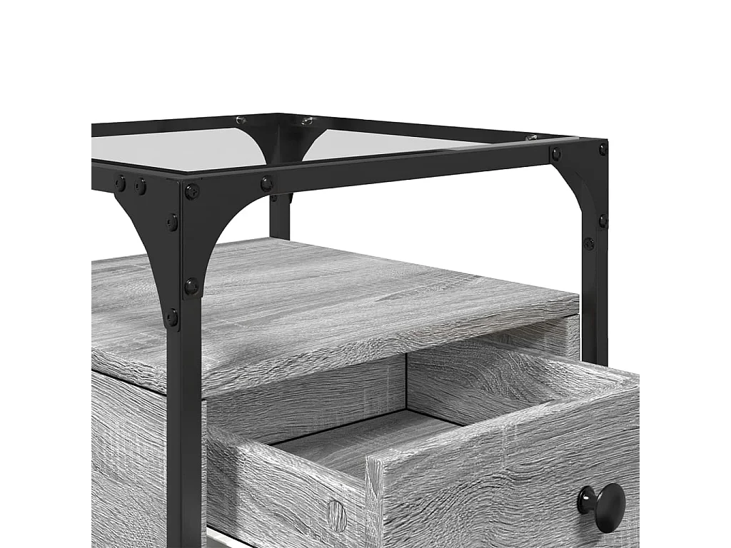 Kirsi  Table de chevet sonoma gris 40x40x55 cm bois d’ingénierie