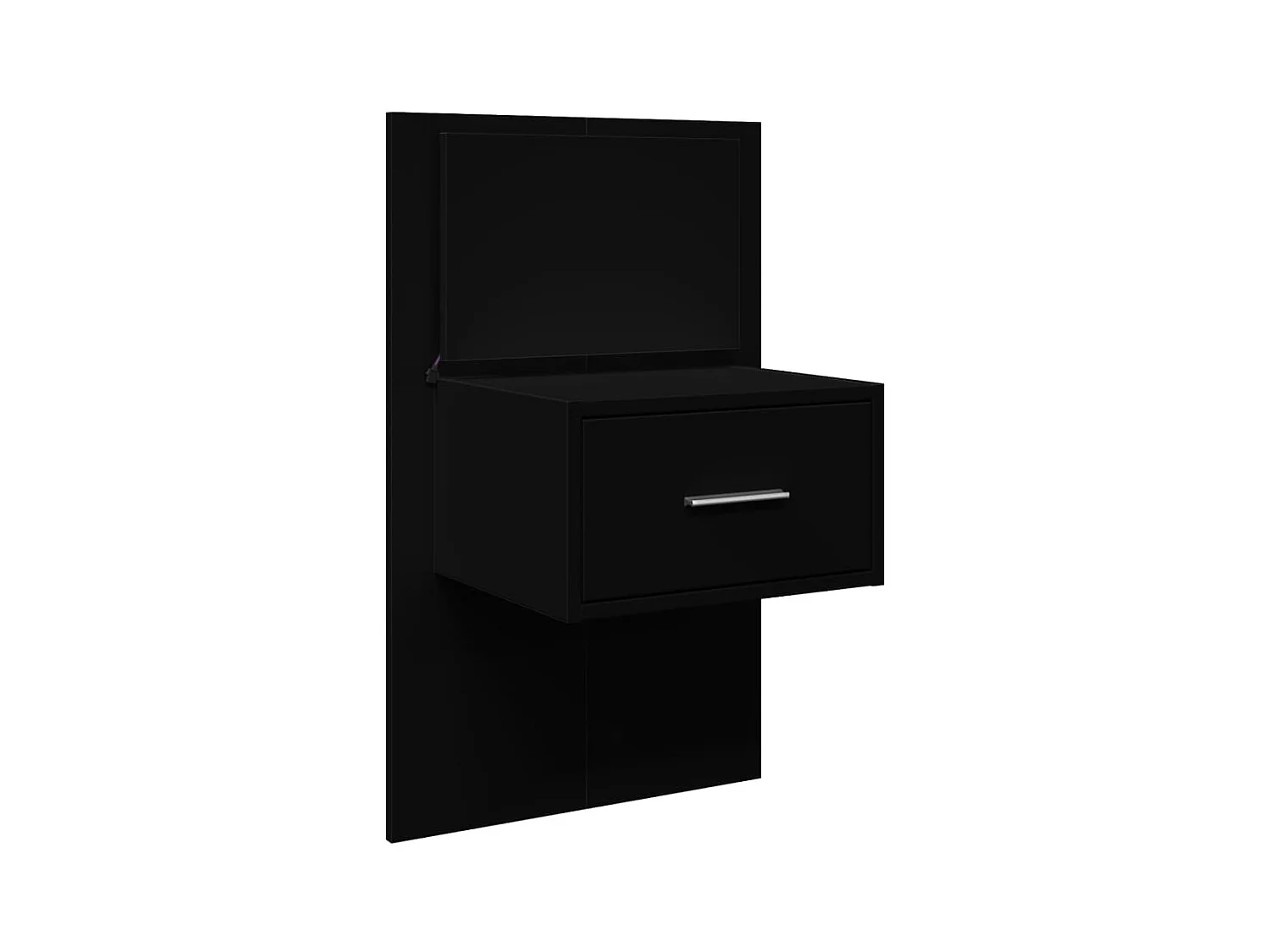 El Campo  Table de chevet murale avec lumières LED noir