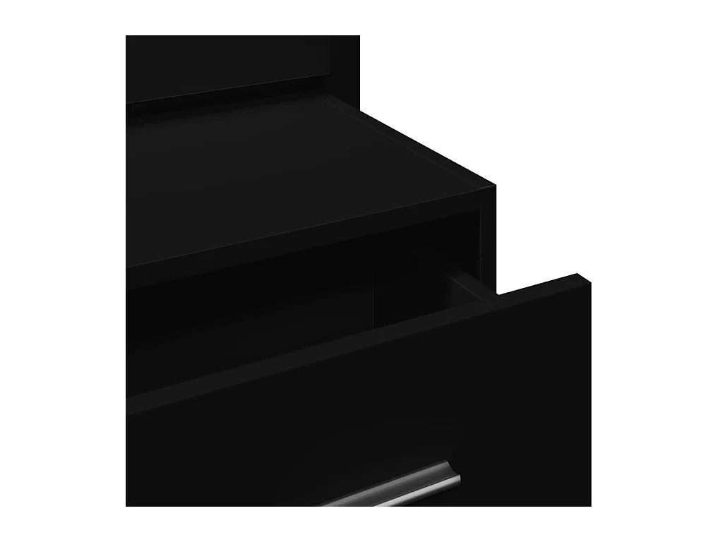 El Campo  Table de chevet murale avec lumières LED noir