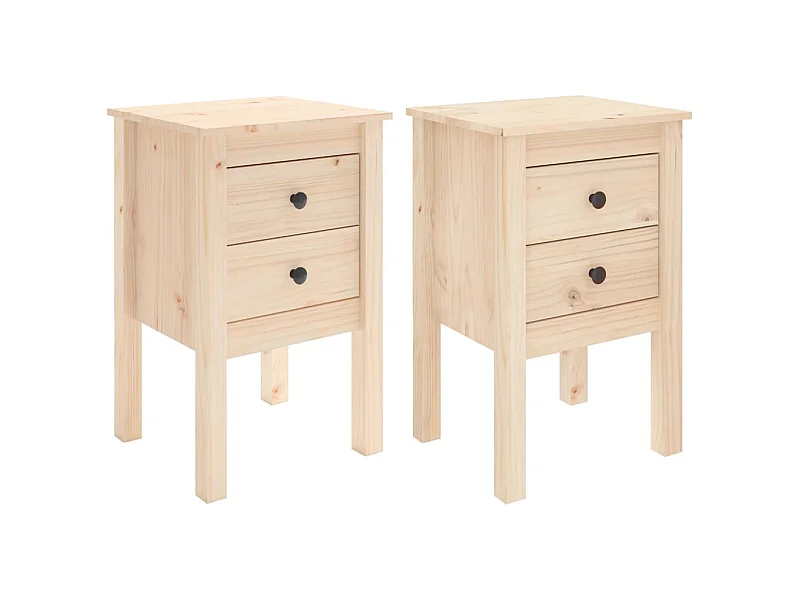 Kettering  Comodini 2 pz 40x35x61,5 cm in Legno Massello di Pino