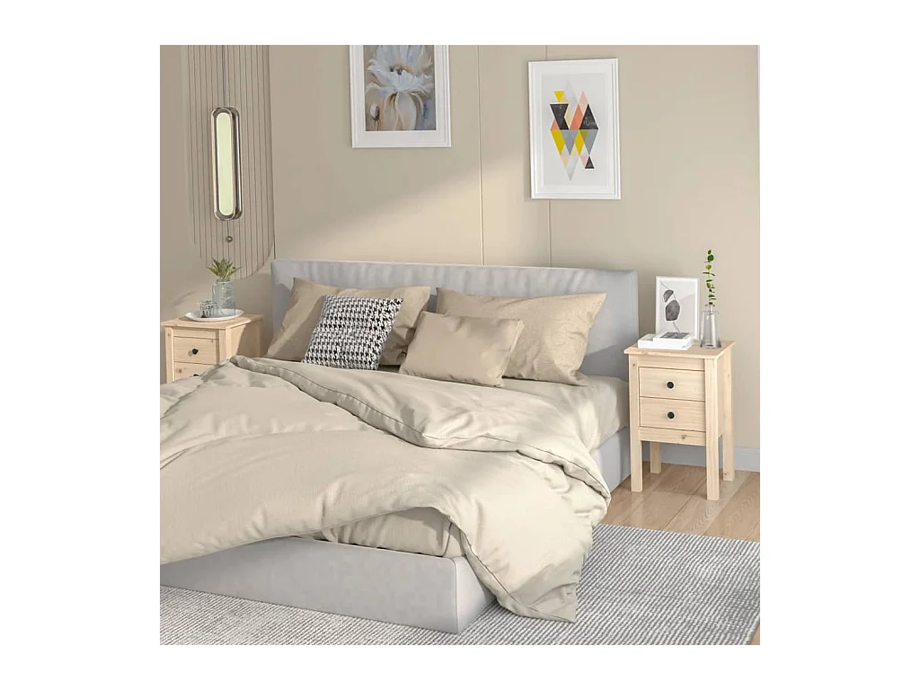 Kettering  Comodini 2 pz 40x35x61,5 cm in Legno Massello di Pino