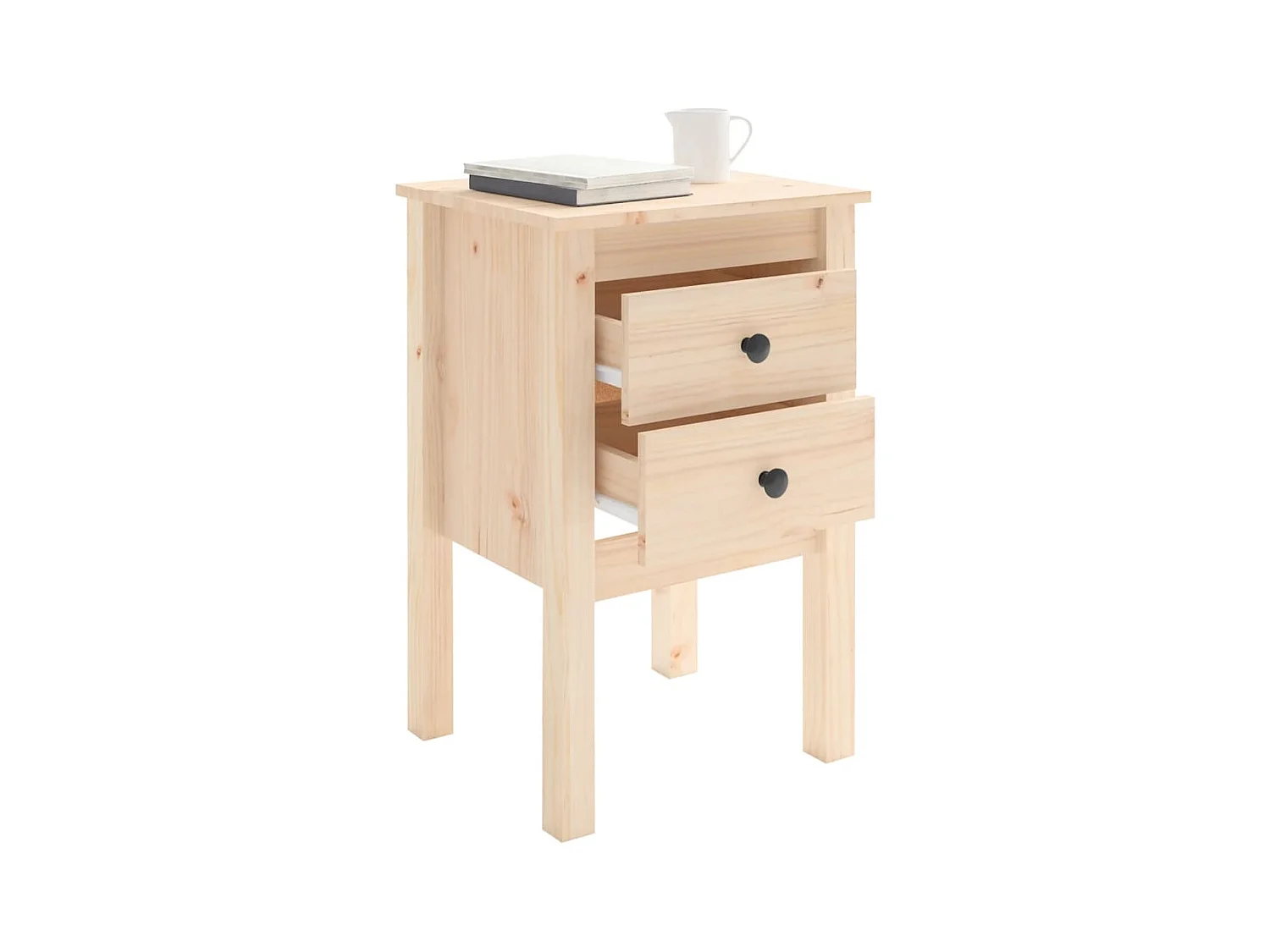 Kettering  Comodini 2 pz 40x35x61,5 cm in Legno Massello di Pino