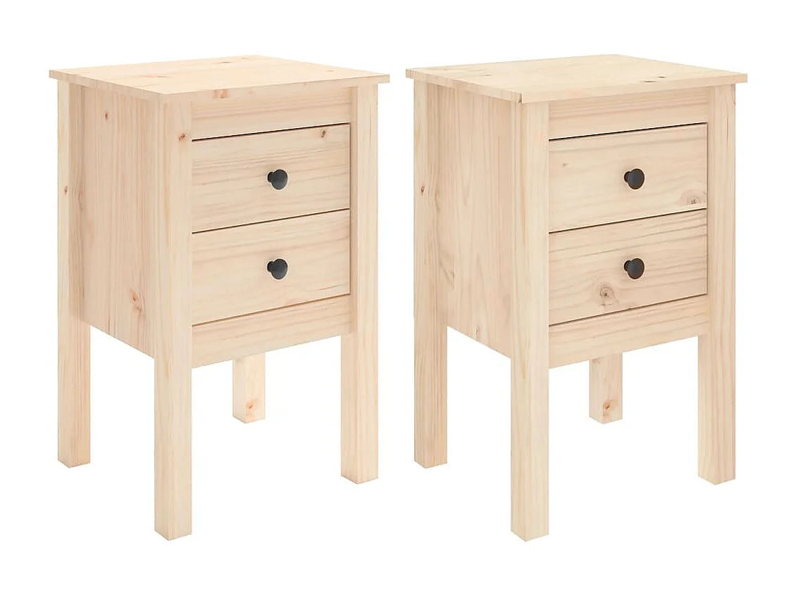 Kettering  Comodini 2 pz 40x35x61,5 cm in Legno Massello di Pino