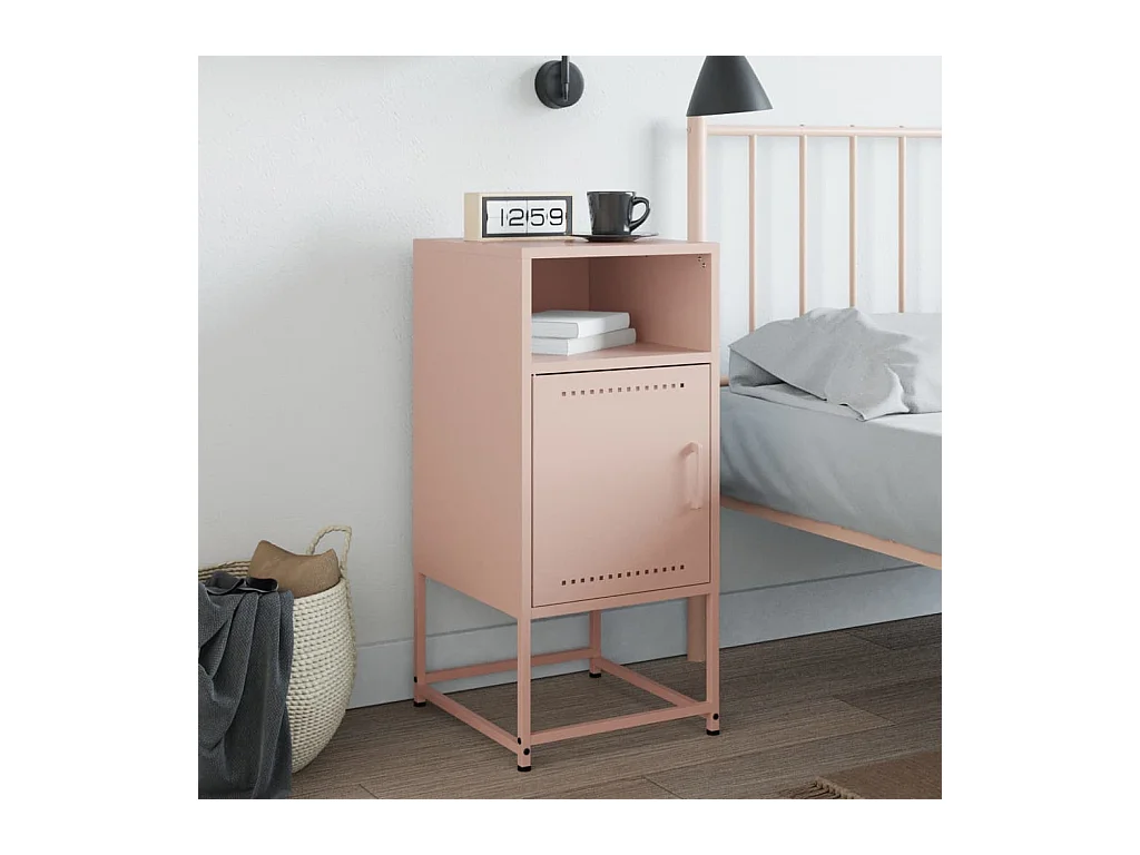 Jacek  Table de chevet rose 36x39x78 cm acier