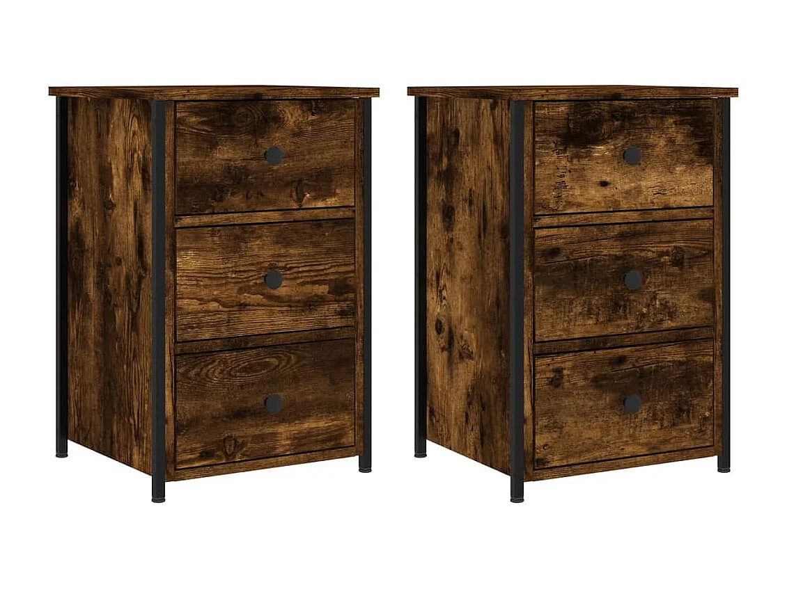 Elorin  Tables de chevet 2 pcs chêne fumé 40x36x60 cm bois d’ingénierie