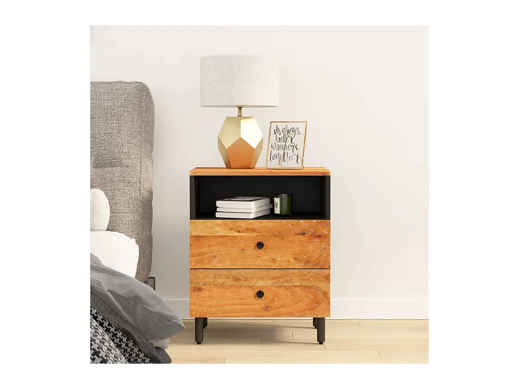 Yilmaz  Table de chevet 50x33x60 cm bois d'acacia solide