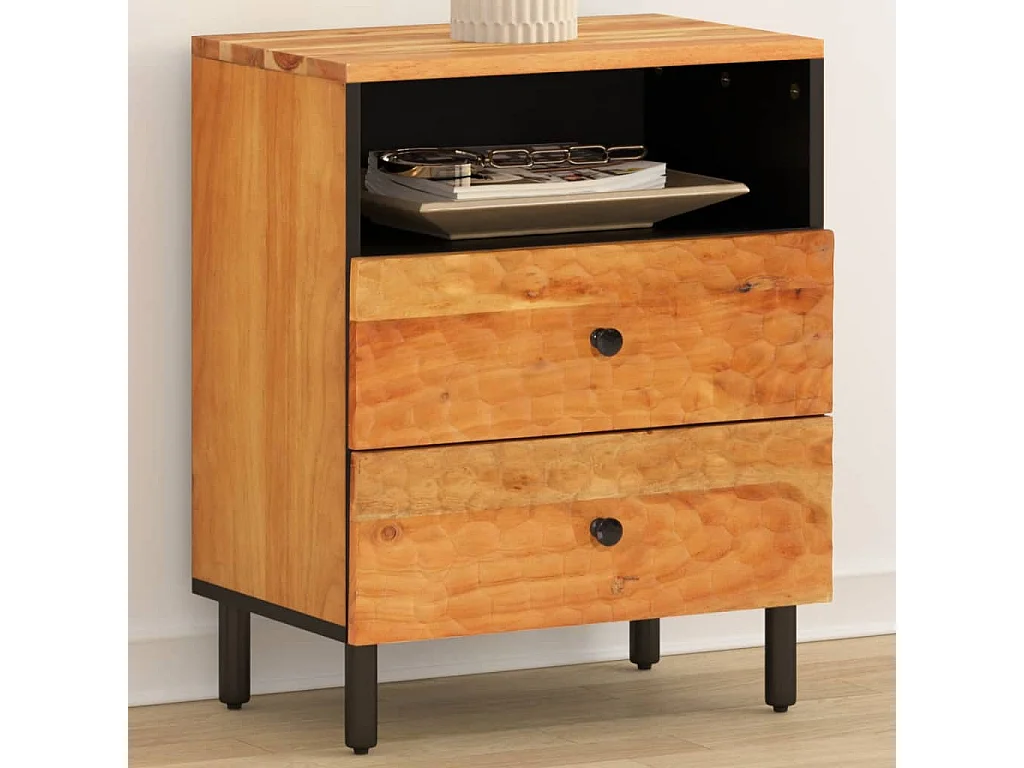 Yilmaz  Table de chevet 50x33x60 cm bois d'acacia solide