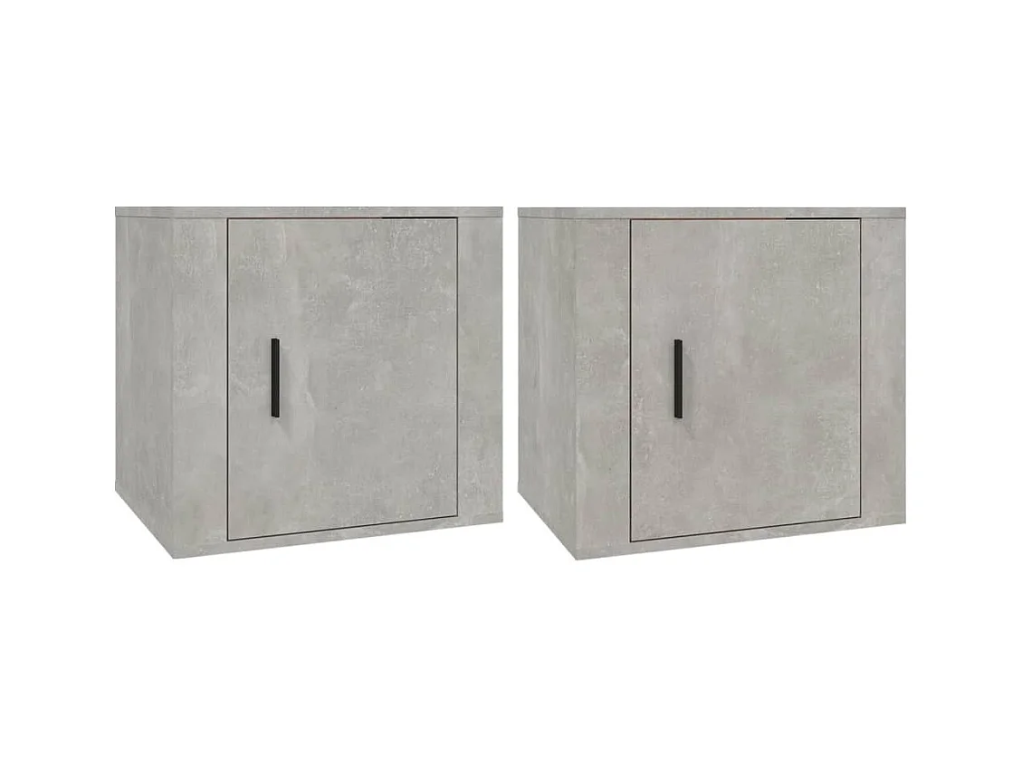 Quinty  Tables de chevet 2 pcs Gris béton 50x39x47 cm
