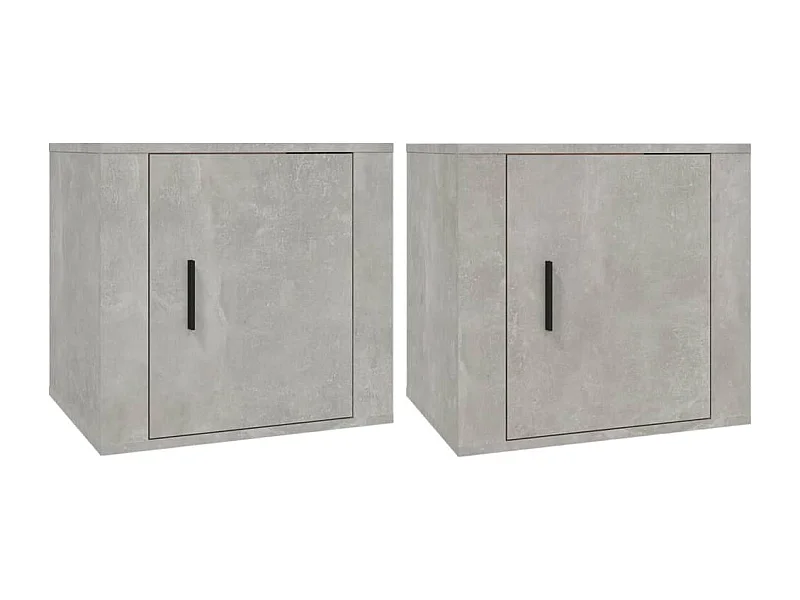 Quinty  Tables de chevet 2 pcs Gris béton 50x39x47 cm