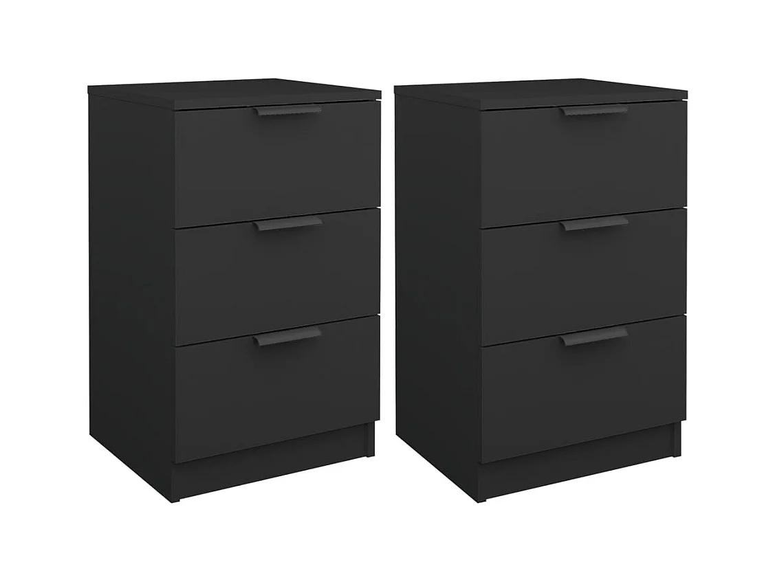 Tucson  Tables de chevet 2 pcs noir 40x36x65 cm