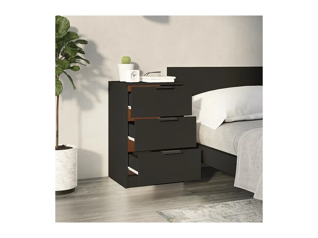 Tucson  Tables de chevet 2 pcs noir 40x36x65 cm