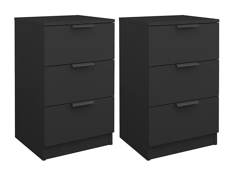 Tucson  Tables de chevet 2 pcs noir 40x36x65 cm