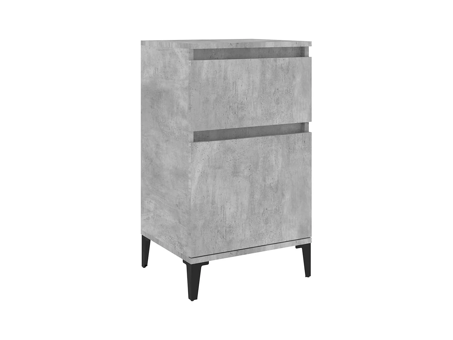 Amite  Table de chevet gris béton 40x35x70 cm