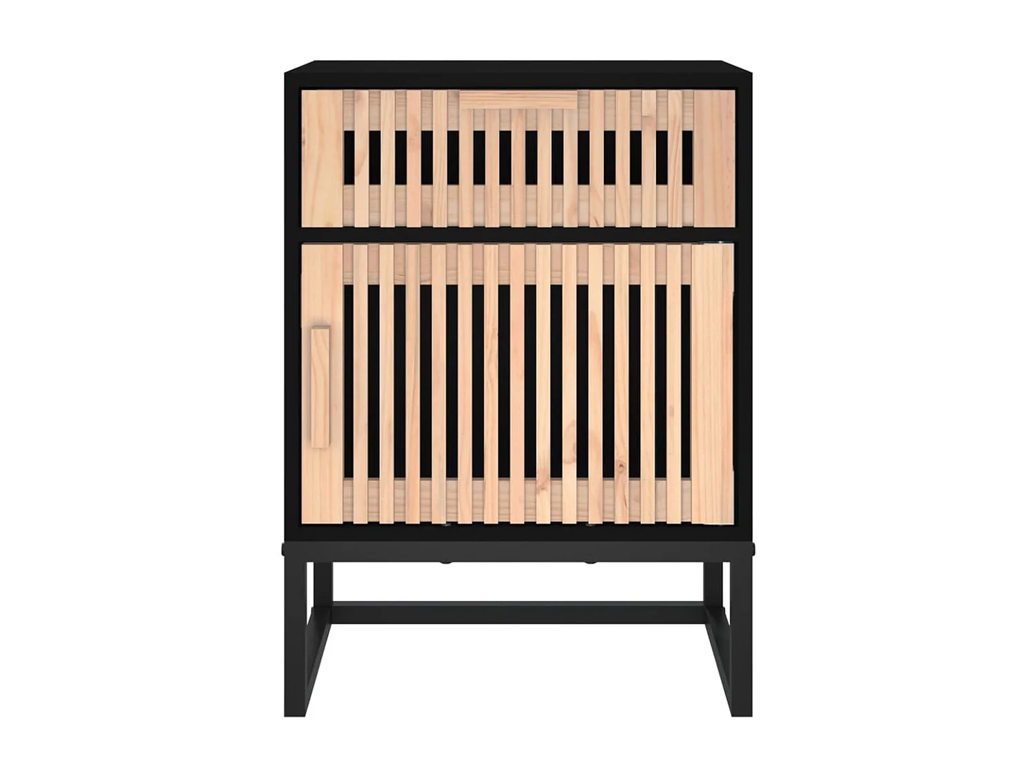 Karla  Tables de chevet 2 pcs noir 40x30x55,5cm bois ingénierie et fer